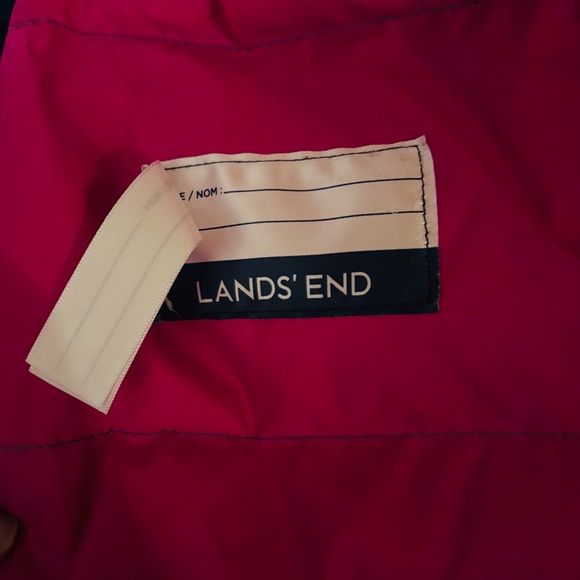 Girls Lands' End Teal Jacket with Cream Fleece Lining - Picture 7 of 7